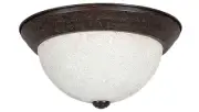 Sunset Lighting 2-Light 11" Flush Mount with Turismo Glass Rubbed Bronze Finish
