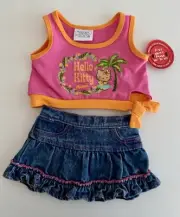 Hello Kitty Build A Bear Tropical Hawaiian Tan Bab Clothes Vintage Retired 2008