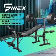 Finex Weight Bench 8-in-1 Press Multi-Station Fitness Weights Squat Rack Incline