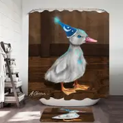 Cute Animals Art Wizard Duck Shower Curtain