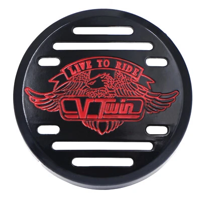 HongK Black Horn Cover With Red Logo For Kawasaki Vulcan Yamaha V-Star