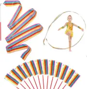 12PCS Rainbow Party Favors Dance Ribbons for Kids Circus Carnival Rhythmic Gymna
