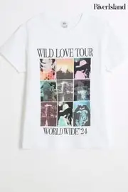 River Island White River Island Girls Love Tour T-Shirt (AA0459) | $32