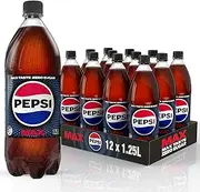 Pepsi Max Zero Sugar Cola Soft Drink, 12 x 1.25L