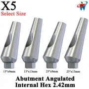 5pcs Dental Fixture Titanium Adapter Head Angulated Angular 15° / 25° Int Hex