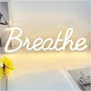 Sign Lamp Breathe Neon Sign for Wall Decor LED Light USB Powered for Home Yoga Studio Bedroom Reading Room Lounge 42.92cm×13.97cm