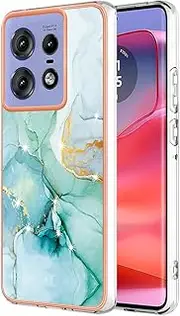[SEAHAI] Case for Motorola Edge 50 Pro, Colourful Pattern, Ultra Thin Shiny Soft Silicone TPU Shockproof Mobile Phone Case Cover, Flexible Mobile Phone Case, Protective Cover - Green