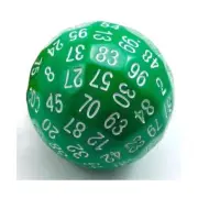 Foam Brain Games - 45mm d100 - Green w/White New