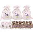 12PCS Lavender Sachet Bags Embroidered Empty Lavender Cloth Bag With Drawstring