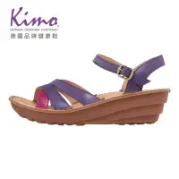在飛比找momo購物網優惠-【Kimo】寬楦交叉繫帶手縫涼鞋(葡萄紫KBJSF01139