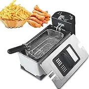 Deep Fat Fryer 2200W - 3 Litre Deep Fryer Easy Clean, with Viewing Window - Stainless Steel Temperature Control - Removable Oil Basket Stainless Steel Fryer for Chips & More