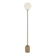 Gina Opal Glass Beige Travertine Floor Lamp