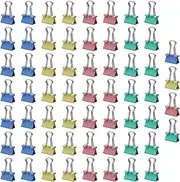 60Pcs NUZAMAS Metal Paper Binder Clamps 15mm Multicoloured Foldback Clips Binder Clips Paper Clips File Paper Clamps for Office School and Home Supplies