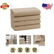 Oversized Waffle Weave Bath Towel Set of 4 - 100% Cotton for Ultimate Comfort