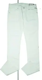 Replay Ladies Stretch Jeans Trousers Straight Leg W29 L36 Long White Practice