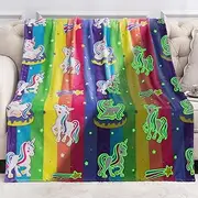 Unicorn Gifts Toys for Kids Girls - Glow in The Dark Blanket Birthday Christmas Halloween Presents Rainbow Donut Throw for Age 1 2 3 4 5 6 7 8 9 10 12 13 Years Old Teen Child Toddler Colorful 50"x60"