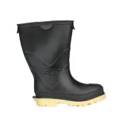 TINGLEY 11614 StormTracks Rain Boot, PVC, Child, Black/Tan Size 7, PR
