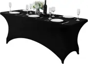 Spandex Table Cover for 6Ft Table Universal Fitted Stretch Tablecloth for Party,