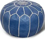 Amazing & Beautiful, Original poufs Moroccan Leather Pouf, Natural Leather poufs, Home Gifts, Wedding Gifts, Unstuffed (Blue Jean)