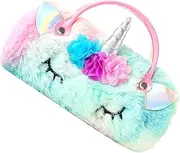 [ROMISBABA] Plush Unicorn Eyeglass Case for Portable and Lightweight Spectacle Storage Adorable Design Durable Protection Against Dust Collisions present