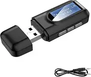 QUMOX USB Bluetooth 5.0 Transmitter and Receiver for TV, Portable Wireless Adapter with 3.5mm Audio Jack for PC, Car, Headphones, and Speakers