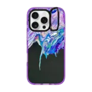 iPhone 16 Pro Impact Ring Stand Case MagSafe Compatible Neon Drip by Ann Upton Art