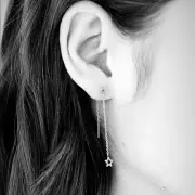 Urban Outfitters Women's Delicate Star Threader Earrings NWT 35.00 Silver