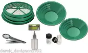 Special 7pc Green 1/2" Large Gold Classifier Screen & Gold Pan Panning Kit