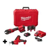 Milwaukee Cordless Short Throw Press Tool Kit 18V w/ 3 PEX Crimp Jaws + Hackzall