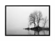 Misty Lake Framed Print Fine Art Poster Print