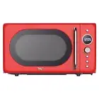 Total Chef Red 20 L Retro Microwave Oven 700W Quick Start 8 Pre Cooking Mode