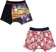 [Airin] Boxer Briefs, Super Mario Boxer Shorts, Underwear, Boy, Front Closure, Kids' Pants, Boys, 100% Cotton, Children, Boys, Nursery, Elementary School Students, Set of 2, Mario Luigi Bowsa, Toad