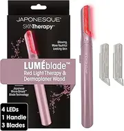 JAPONESQUE SKINTherapy LumeBlade Facial Dermaplane Razor with Soothing, Red Light Therapy at the Blade, Includes 2 Replacement Blades