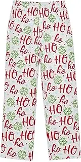 [ZZXXB] Hohoho Pattern Boys Long Pants Soft Trousers Elastic Waist Kids Lounge Bottoms with Pockets S-XL