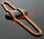 Pure Solid Copper Cuban Chain Necklace Curb Link Rider Arthritis Necklace 8mm