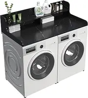 [iyrany] Laundry Countertop Over Washer Dryer – 2-Tier Shelf Universal Fit Design, Wooden Washer Dryer Countertop (27.5" D x 54" W)