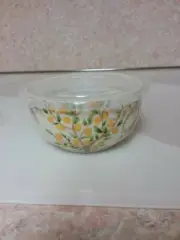 MAXCERA Lemon Tree Floral Covered Microwave Bowl, BPA free, Vented top Cover