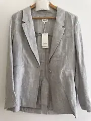 Seed Heritage womens Grey Linen Blazer Size 10