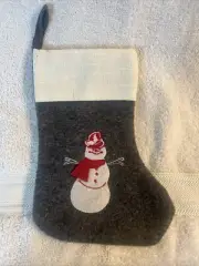 Mini Christmas Stocking Snowman By Place And Time Grey White Red 9 in Decor