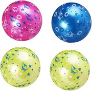 LALADEFIEE Boys and Girls Toy 4pcs Set Creative Printing Inflatable Toy Balls Random Color