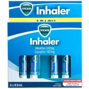 Vicks Inhaler Relief from Nasal Congestion ,Cold & Flu, Blocked Nose Pack of 4