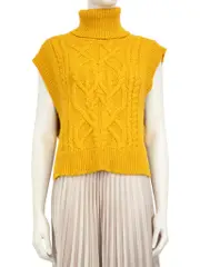 Yellow Alpaca Wool Turtleneck Jumper