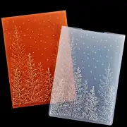 KWELLAM 3D Merry Christmas Snowfall Tree Woodland Background Plastic Embossin...