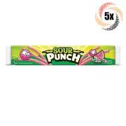 5x Packs Sour Punch Watermelon Flavored Mouthwatering Sour Straws Candy | 2oz