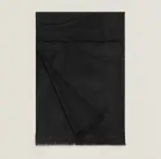 Hermes Scarf Stole Muffler New Libris Noir Black Cashmere Silk Jacquard Auth Box