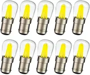 Ruiandsion BA15D LED Bulb 24V Double Contact Bayonet Base 1076 1142 1176 LED Interior Light Bulbs Replacement for Car RV Camper Marine Boat Trailer Lights,White (Pack of 10)