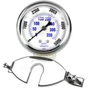 1/4" NPT Pressure Gauge Mounting Bracket with 2.5" Liquid Gauge 5000 PSI Max