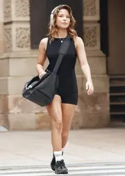 [Lorna Jane] Holiday Rib Paddlesuit in Black, Size - XL XL Black