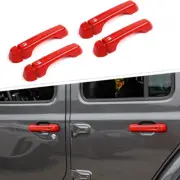 Red Exterior Door Handle Shell Bezel Cover Protector for Jeep Gladiator JT 2018+ (for: Jeep)