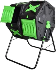 140L Tumbling Compost Bin, Dual Chamber Compost Tumbler with Easy-Turn, Fast-...